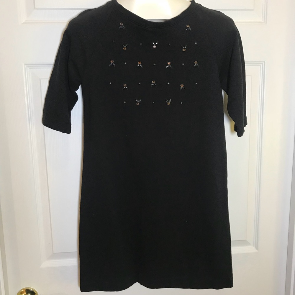 Loft Three Quarter Sleeve Beaded Detail Dress